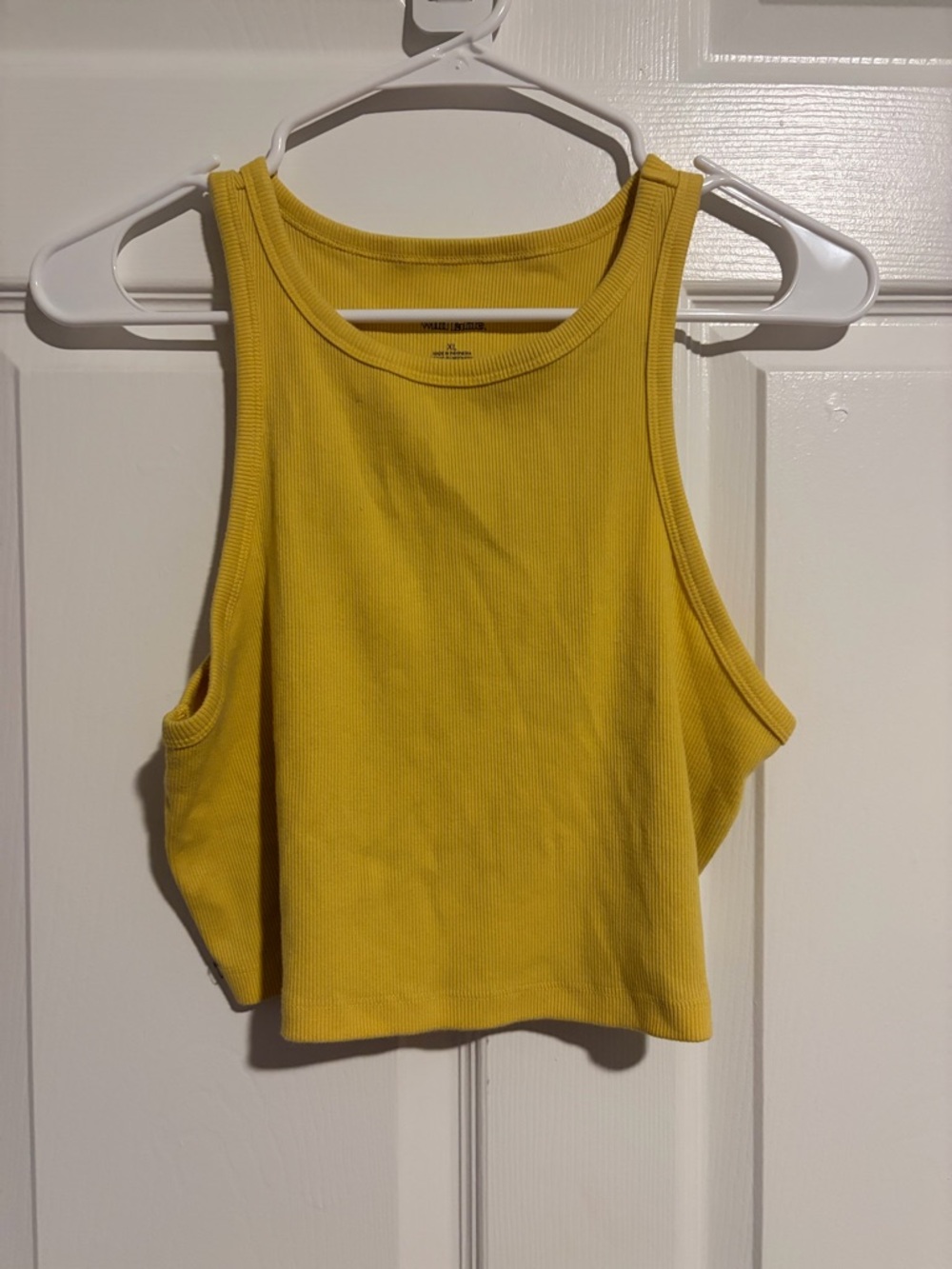 wild fable Yellow Ribbed Cropped Tank Top